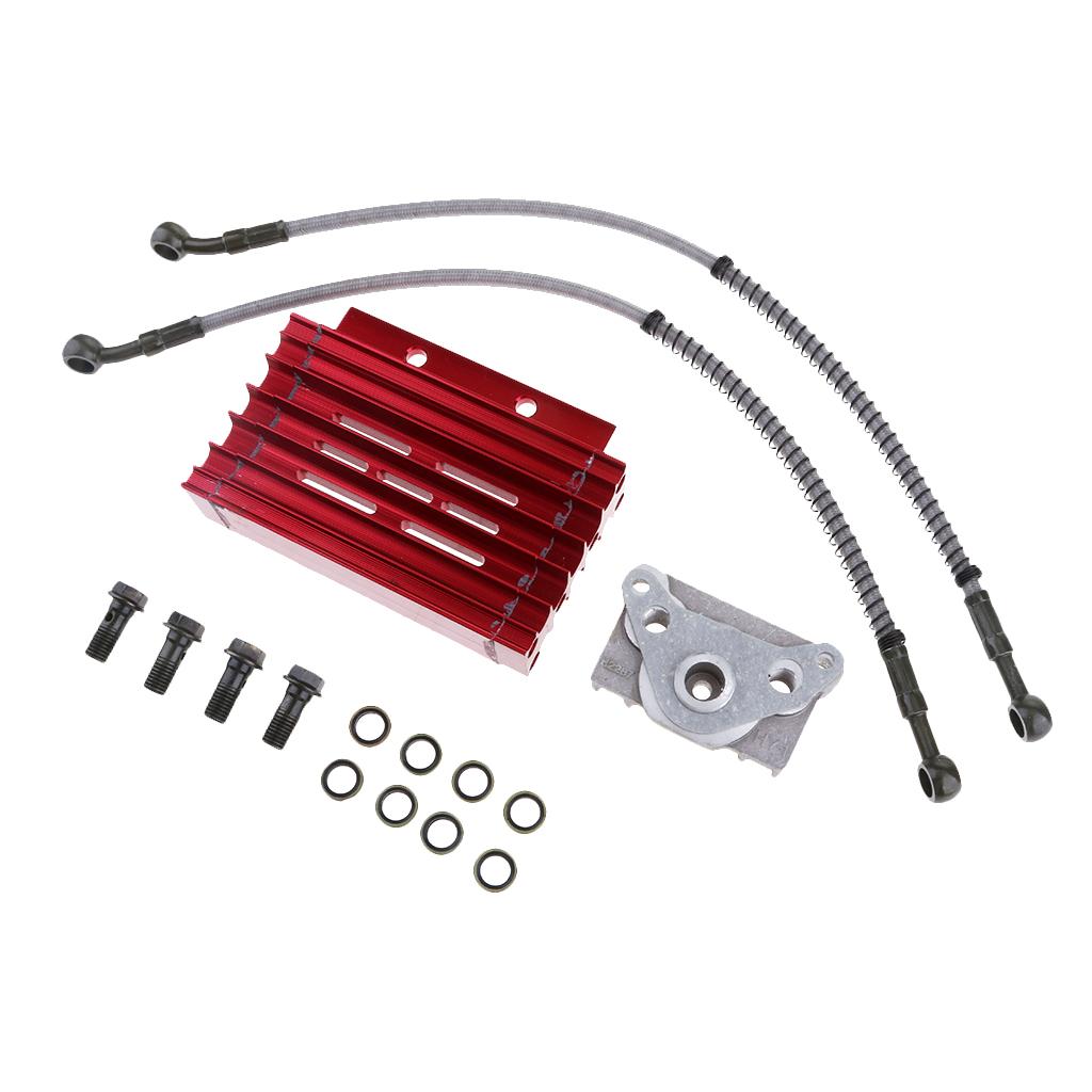 Motorcycle Engine Oil Cooler Radiator Kit for Hose 125cc Fit Pit Dirt Bike