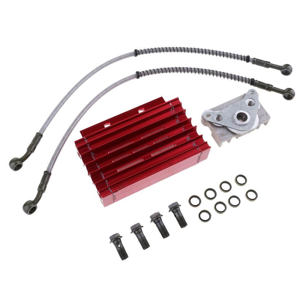 Motorcycle Engine Oil Cooler Radiator Kit for Hose 125cc Fit Pit Dirt Bike