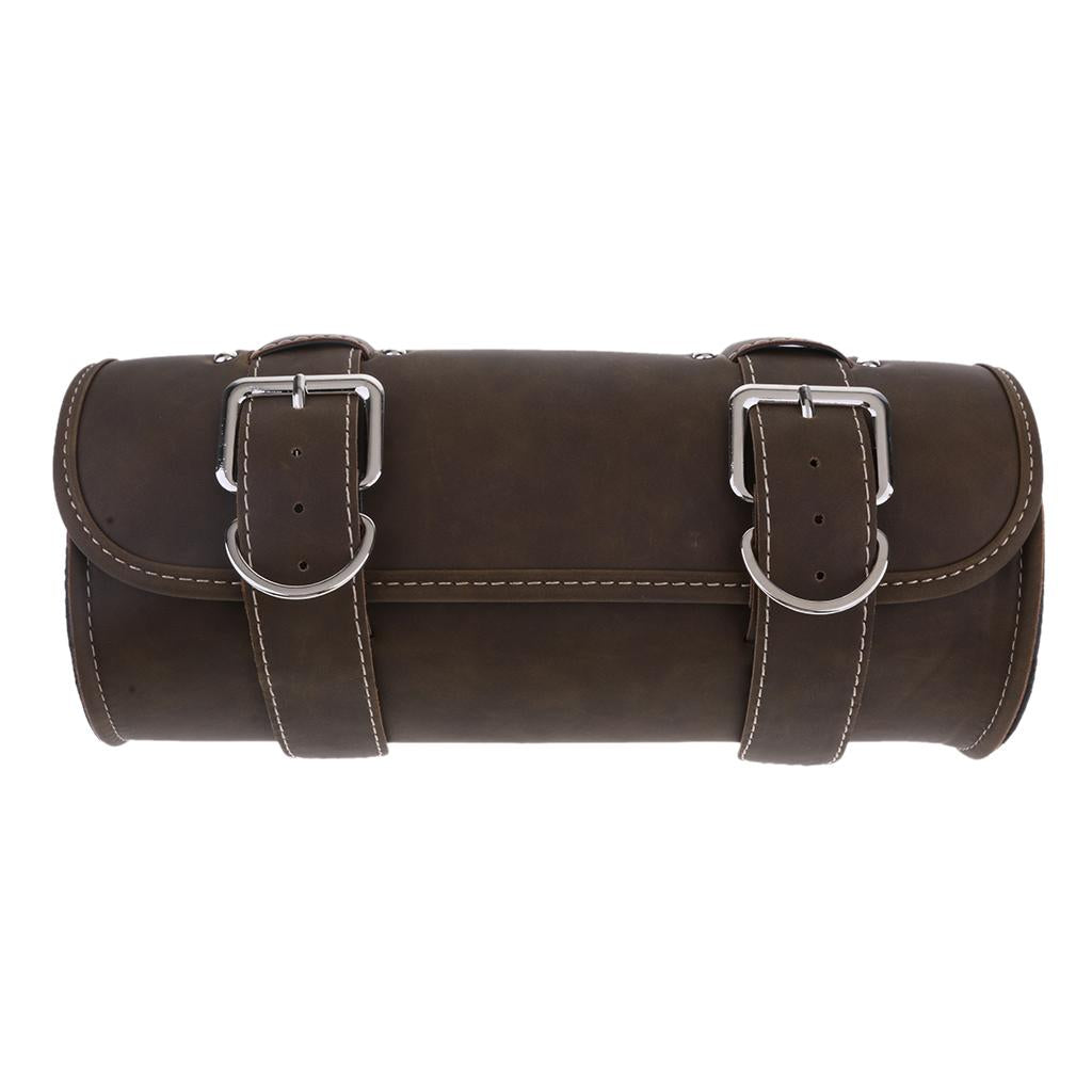 Motorcycle Tool Bag Saddlebag PU Leather Storage Tool Pouch Brown