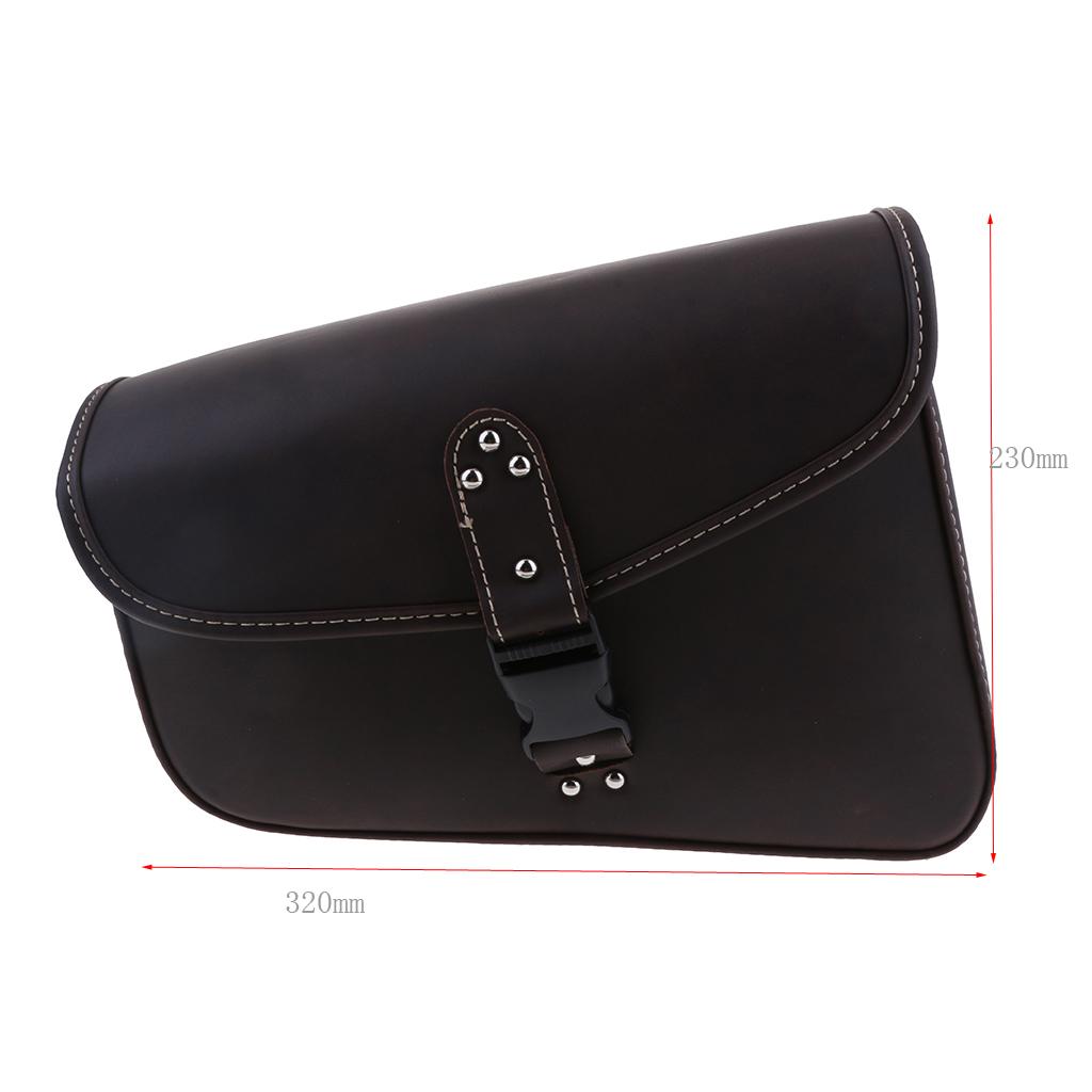 Leather Solo Saddle Luggage Bag for Sportster XL883 XL1200 Left 4
