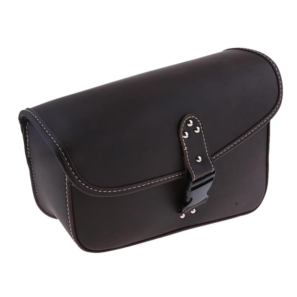 Leather Solo Saddle Luggage Bag for Sportster XL883 XL1200 Left 4