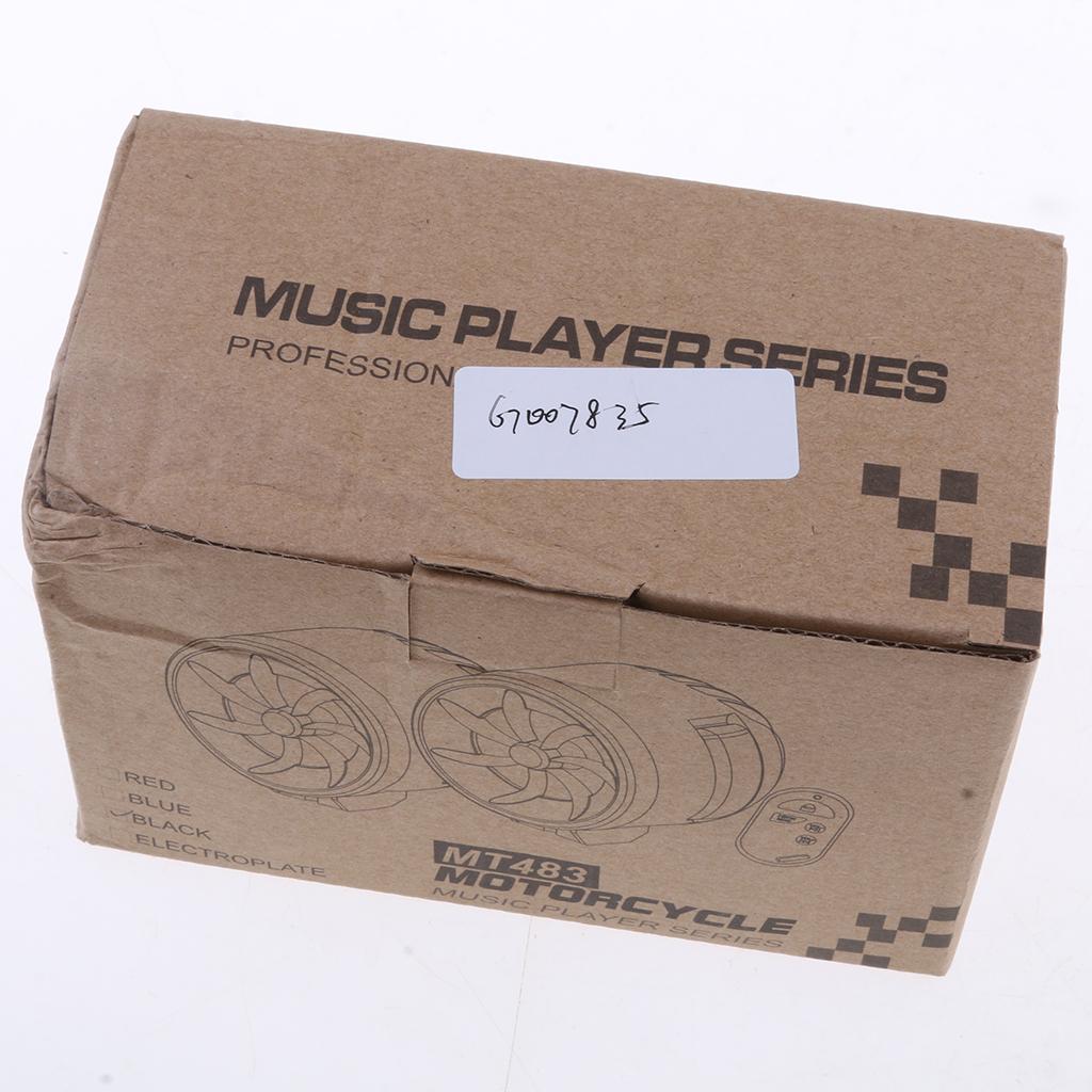 Waterproof Motorbike Audio System MP3 FM Stereo Speaker Universal Black