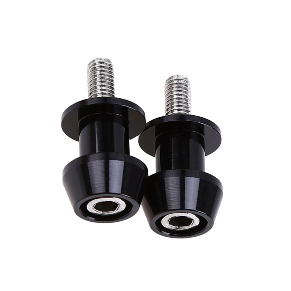 2pcs 6mm Universal Motorcycle CNC Swing Arm Slider Spools for Honda black