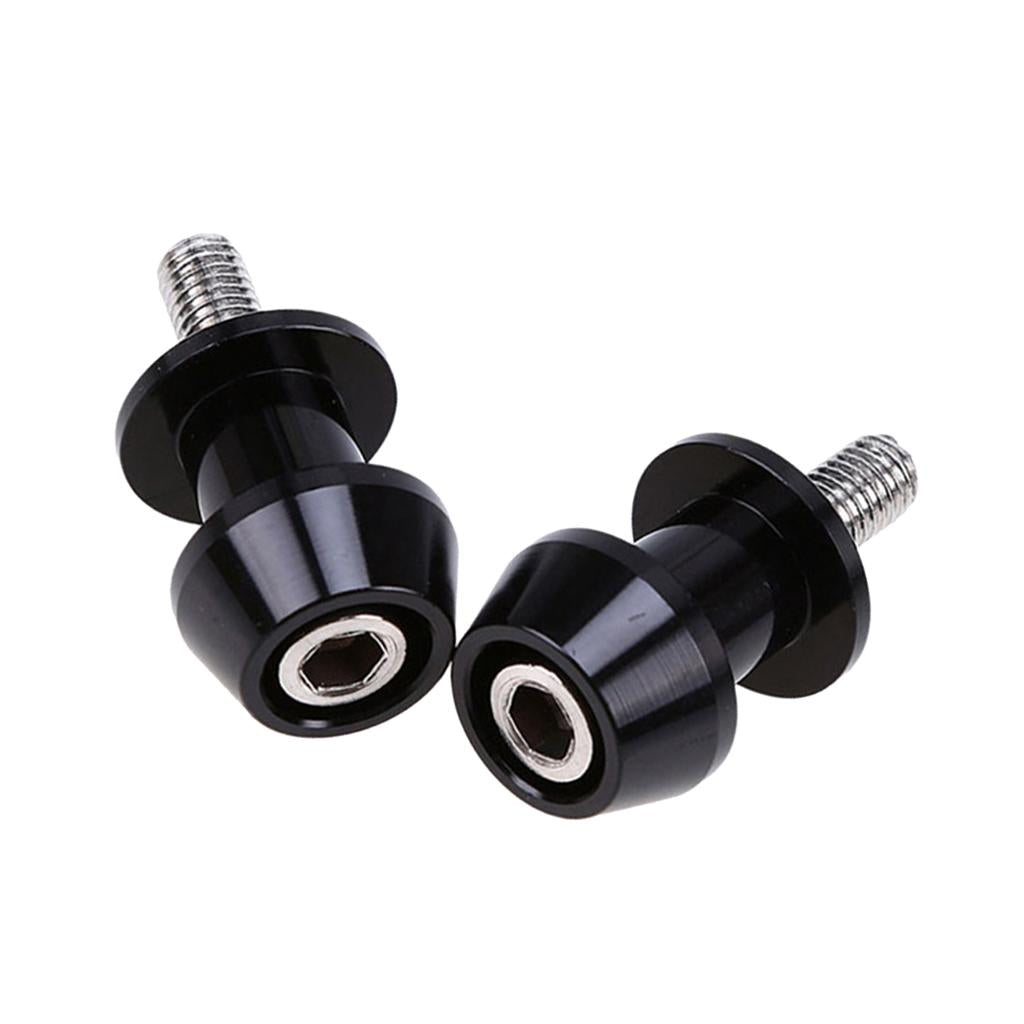 2pcs 6mm Universal Motorcycle CNC Swing Arm Slider Spools for Honda black