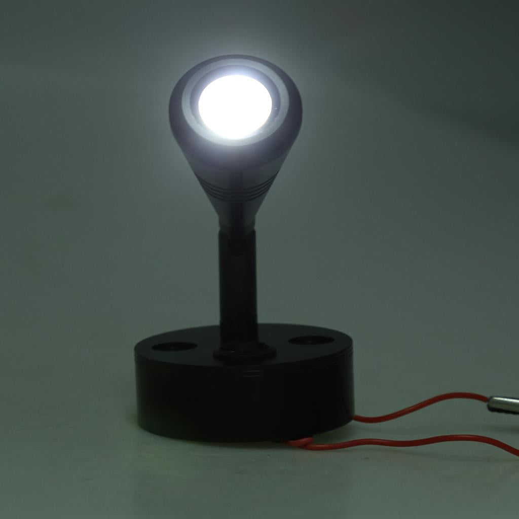 12V LED Wall Spotlight Reading Light Caravan/Boat 3W Cabin/Chart Lamp Black