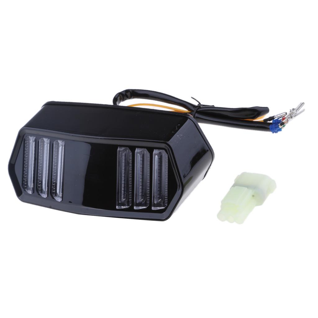 Motorcycle Universal LED Brake Tail Light Turn Signal Light for Honda Black