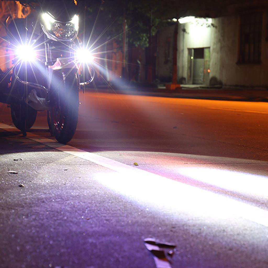 Motorcycle Universal LED Headlight Warning Light Driving Fog Light Spot Lamp