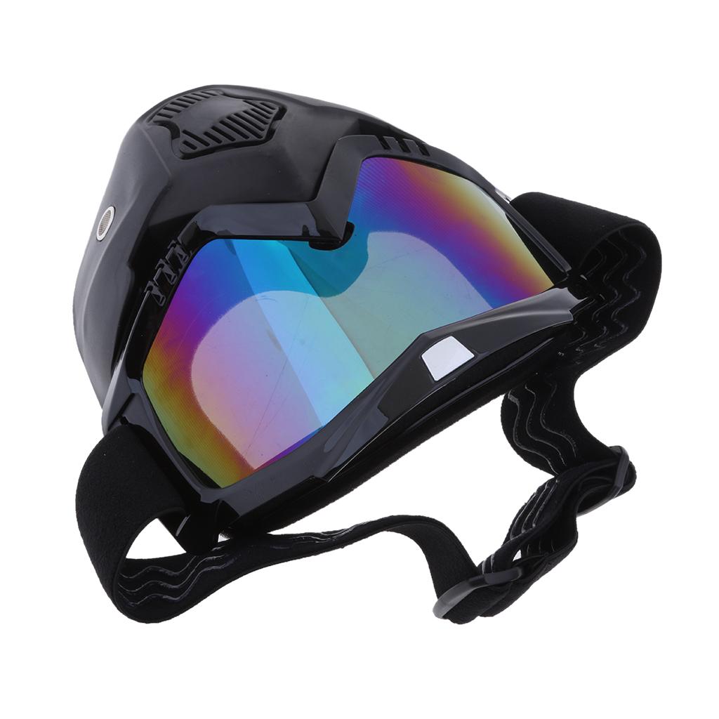 Detachable Motorcycle Helmet Face Mask Windproof Dustproof Goggles Type 1