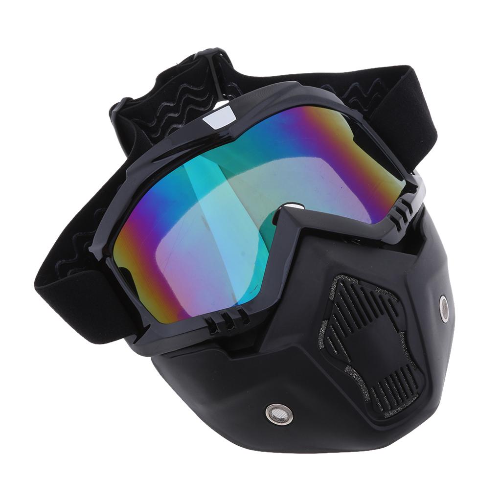 Detachable Motorcycle Helmet Face Mask Windproof Dustproof Goggles Type 1