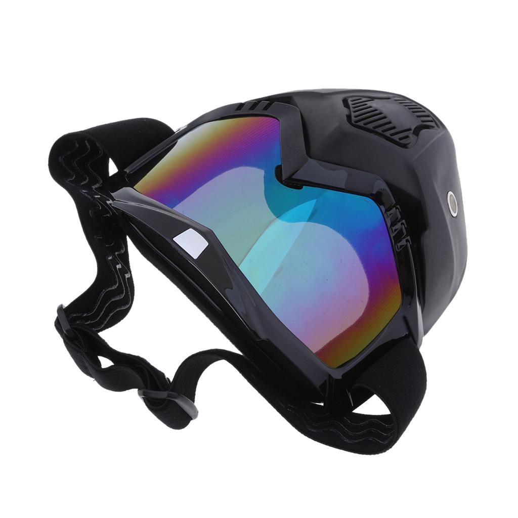 Detachable Motorcycle Helmet Face Mask Windproof Dustproof Goggles Type 1