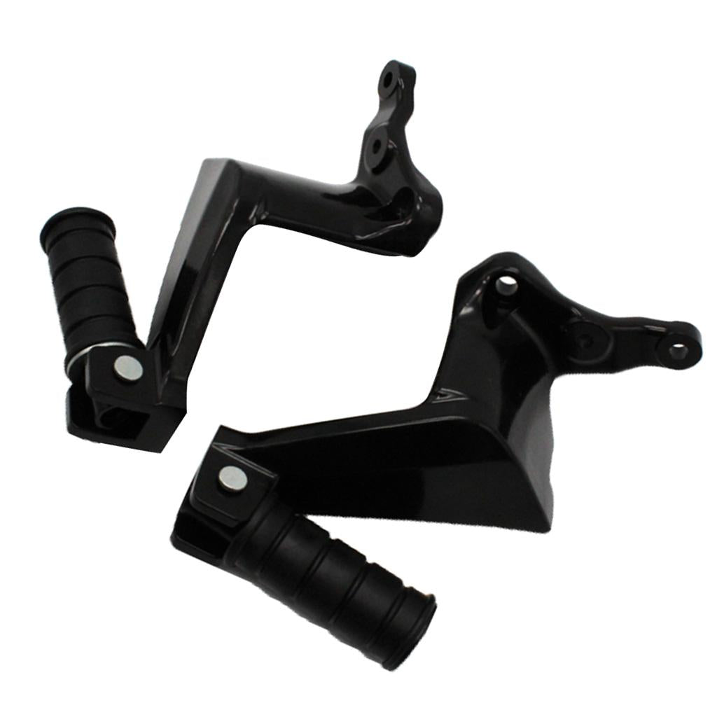 Black Universal Motorcycle Foot Pegs Bracket Rear Passenger Footrest Bracket