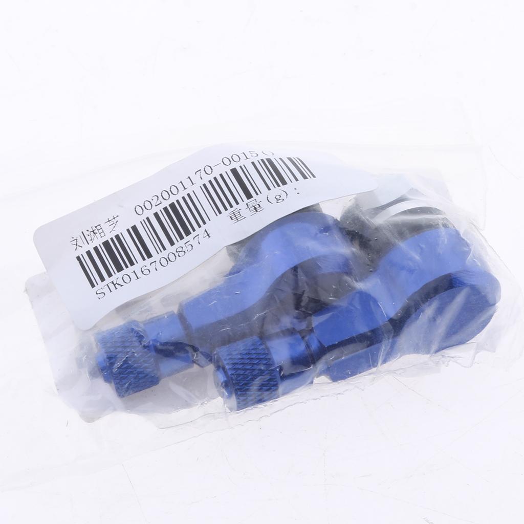 2pcs Blue CNC Aluminum Motorcycle Tyre Tire Valve Stem 90 Degree