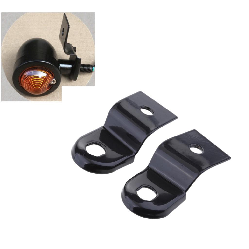2x Black Universal Motorbike Rear Turn Signal Relocater Holder Shock Bracket