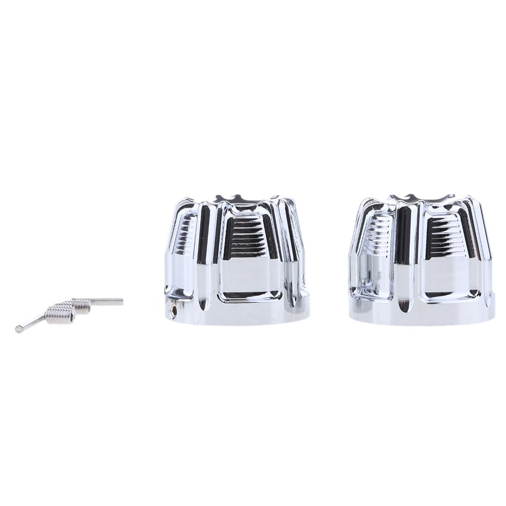 Chrome CNC Front Axle Nut Cover Bolt Kit for Touring FLTR FLHT Silver