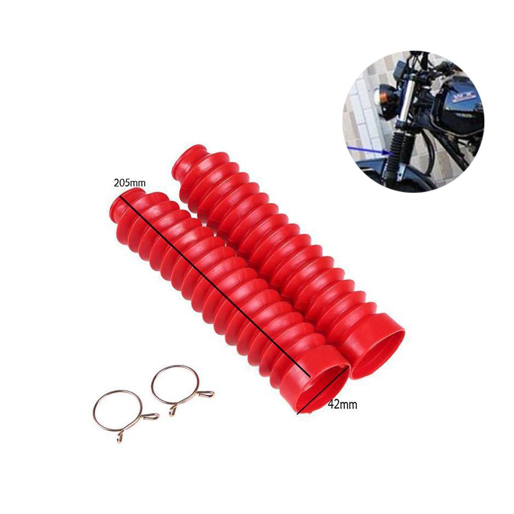 Motorcycle Rubber Front Fork Gaiters Dust Cover Boots 210x42x25mm Red