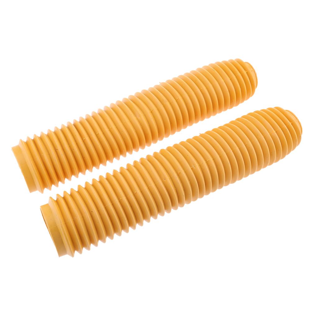 Motorcycle Rubber Front Fork Gaiters Dust Cover Boots 360x60x40mm Yellow