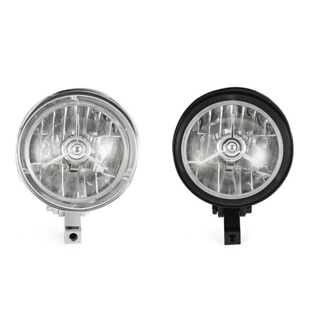12V 5.75 Universal Motorcycle Retro Front Headlight Headlamp 10mm Black"