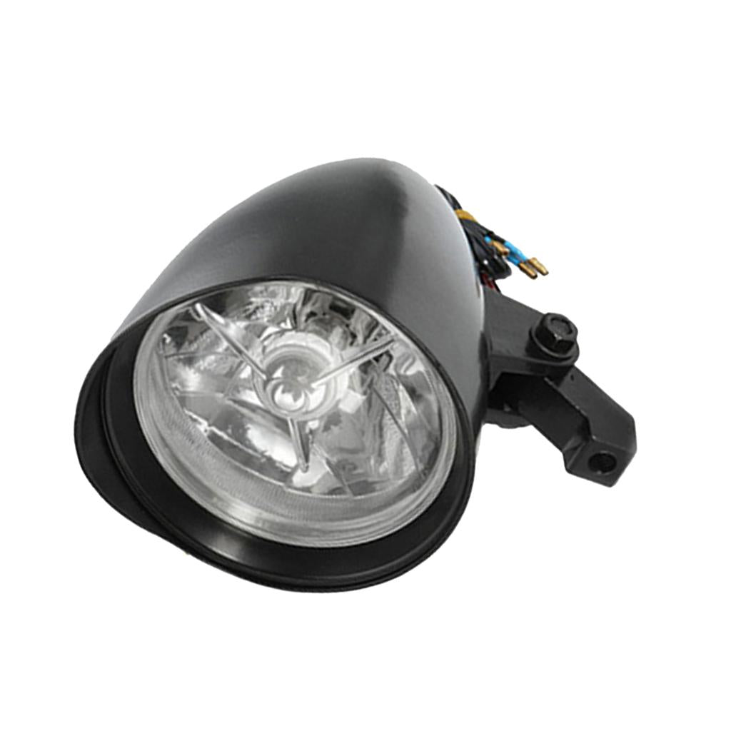 12V 5.75 Universal Motorcycle Retro Front Headlight Headlamp 10mm Black"