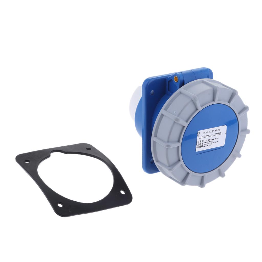 32A 220-250V Marine Shore Power Socket Waterproof Electrical Plug & Gasket
