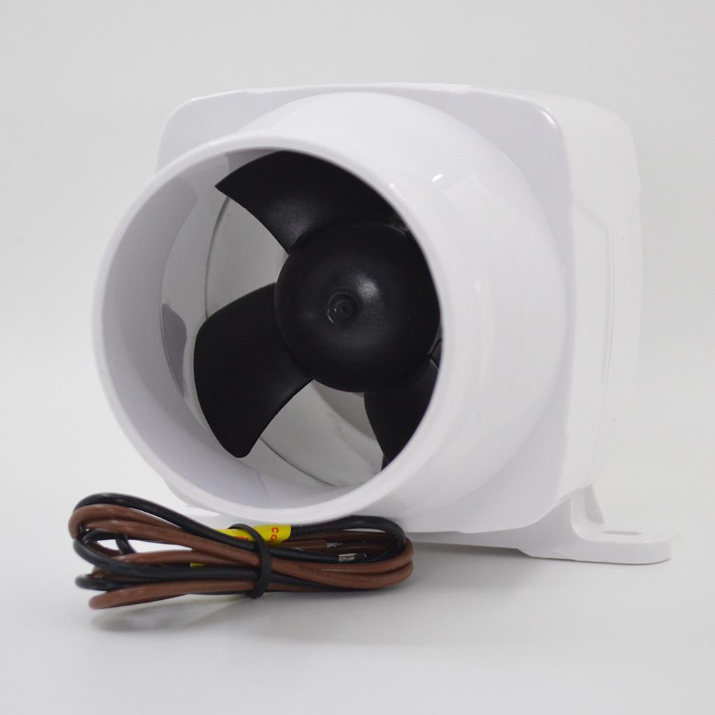 3 Hose Inline Marine Bilge Air Blower 24V 130 CFM Quiet Boat RV White"