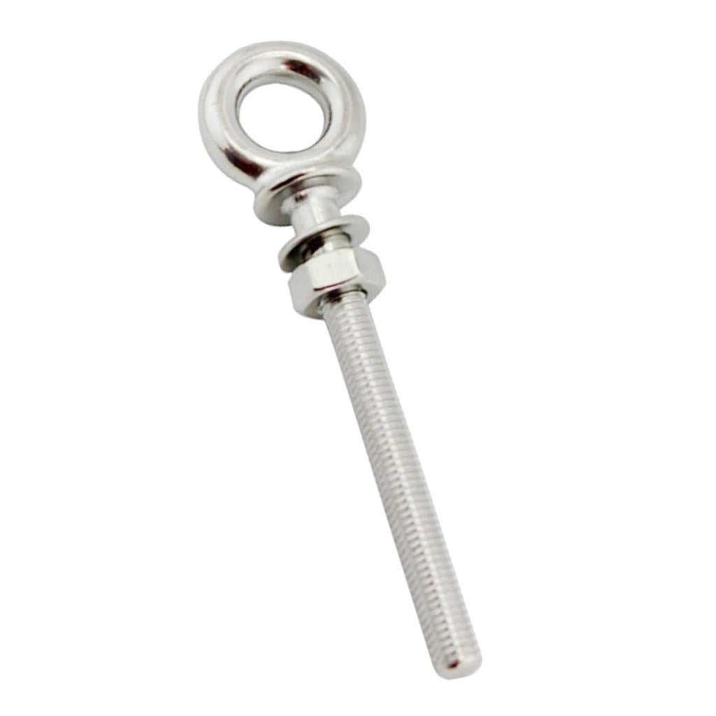 M8 x 80mm Stainless Steel Long Shank Eye Bolt for Washer and Nut