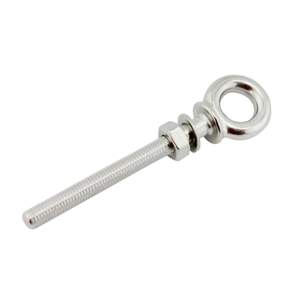 M8 x 80mm Stainless Steel Long Shank Eye Bolt for Washer and Nut