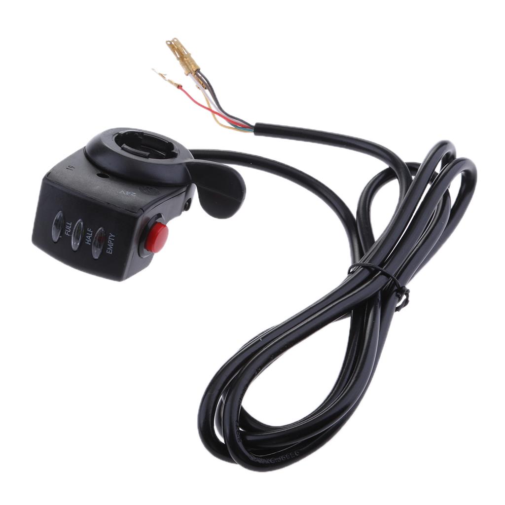 E-Bike Electric Bicycle Throttle 3 LED Indicator Display Button Switch 24V