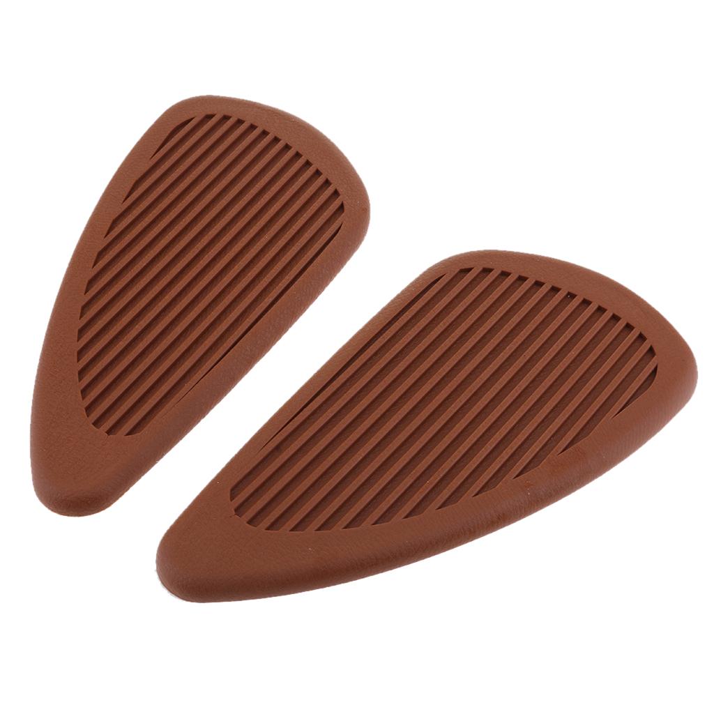 1 Pair Universal Motorcycle Tank Traction Pad Side Protector Brown