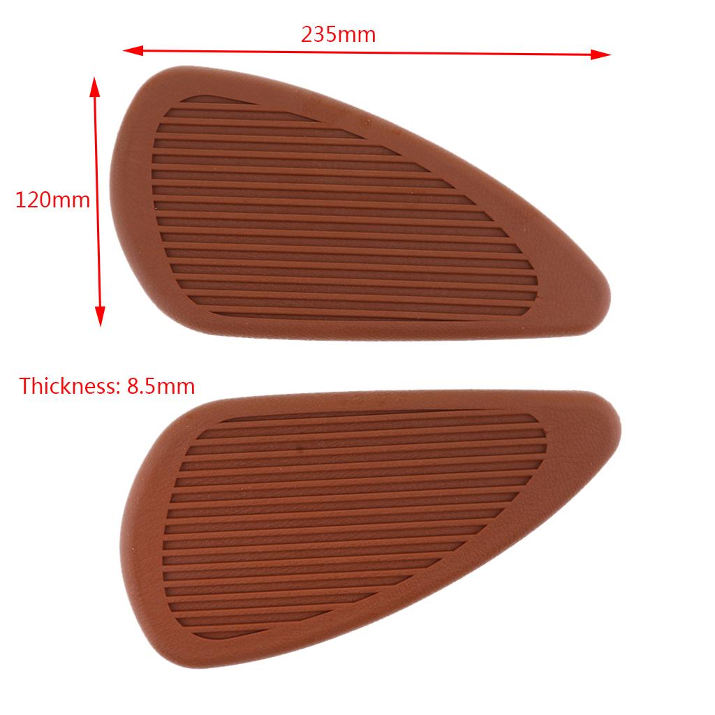 1 Pair Universal Motorcycle Tank Traction Pad Side Protector Brown