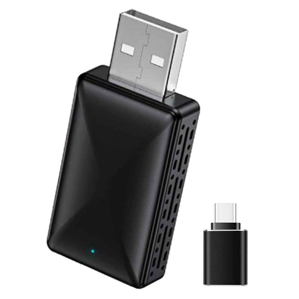 R5051 2 In 1 Android Auto CarPlay Adapter Bluetooth-Compatible / Wifi Smart Wireless USB Dongle with Type C Converter