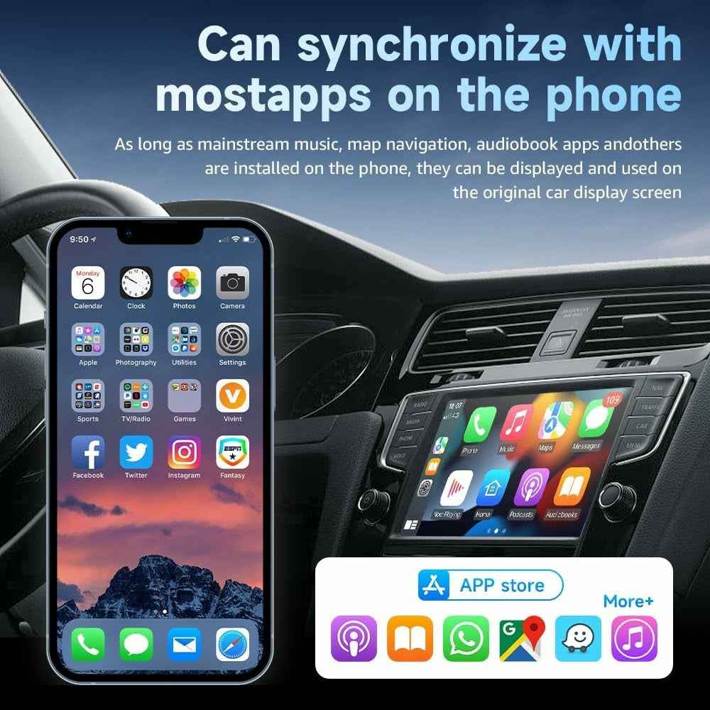 R5051 2 In 1 Android Auto CarPlay Adapter Bluetooth-Compatible / Wifi Smart Wireless USB Dongle with Type C Converter