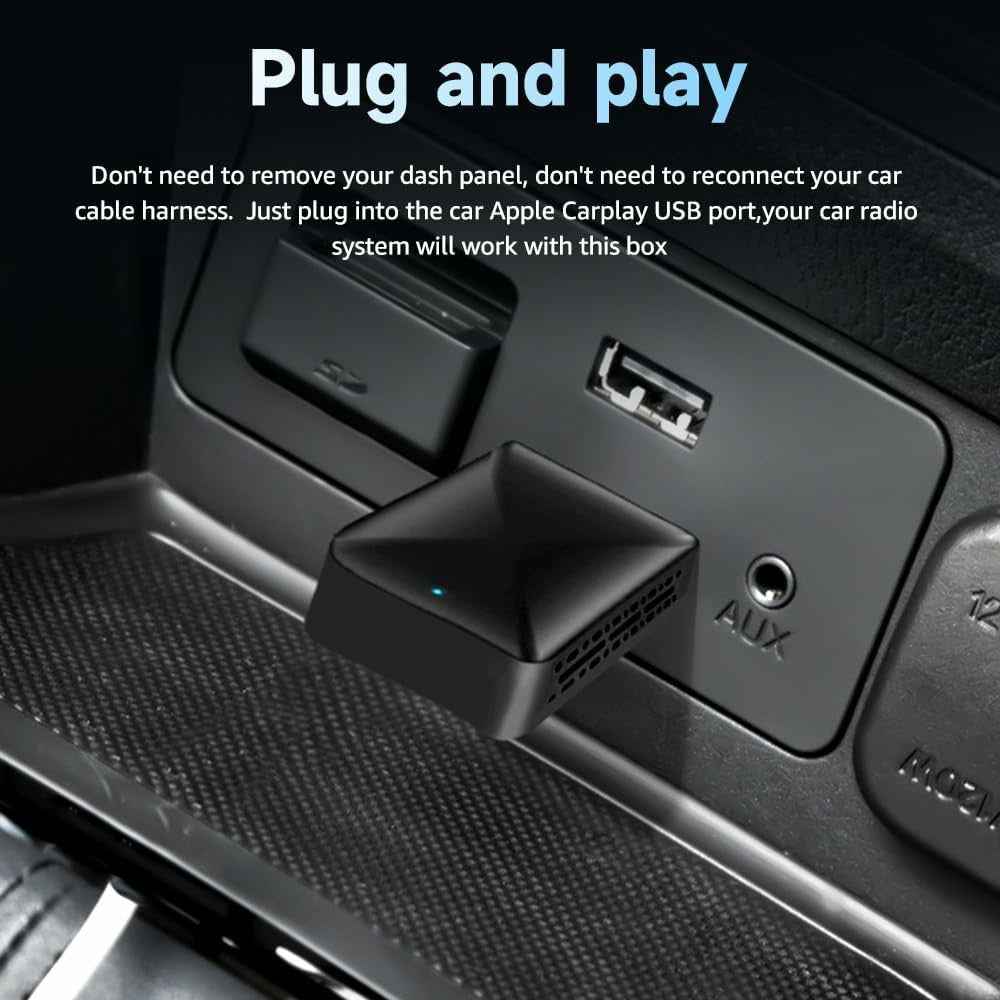 R5051 2 In 1 Android Auto CarPlay Adapter Bluetooth-Compatible / Wifi Smart Wireless USB Dongle with Type C Converter