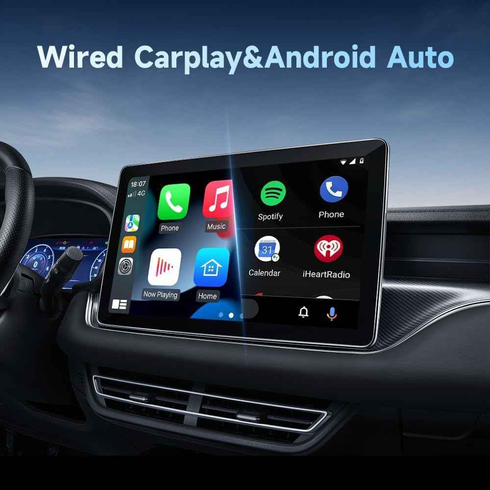 R5051 2 In 1 Android Auto CarPlay Adapter Bluetooth-Compatible / Wifi Smart Wireless USB Dongle with Type C Converter
