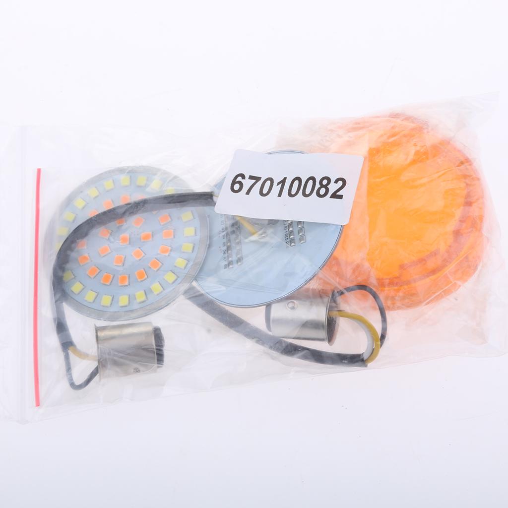 Motorcycle LED Amber Front Turn Signal Lights Indicators for Harley Yellow
