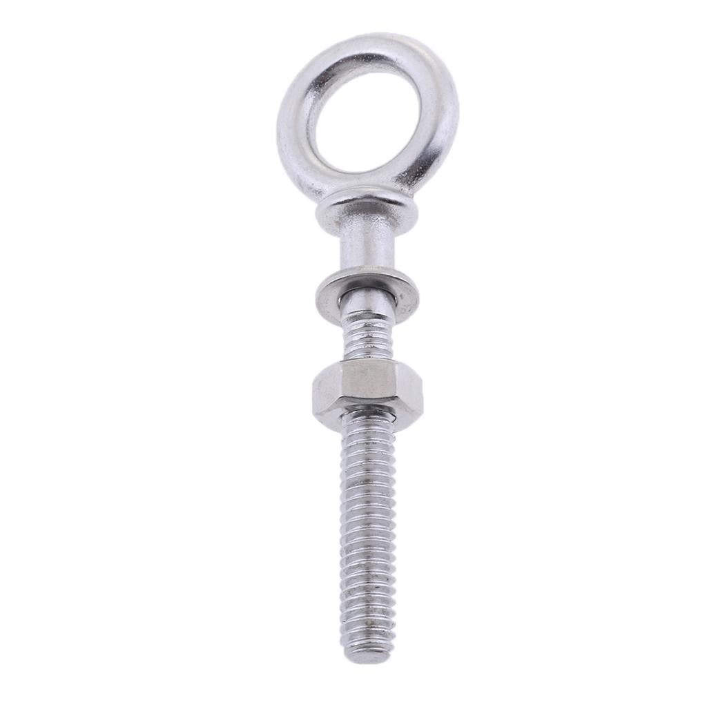 3x304 Stainless Steel Long Lifting Eye Bolt for Nut and Washer M4 x 40mm
