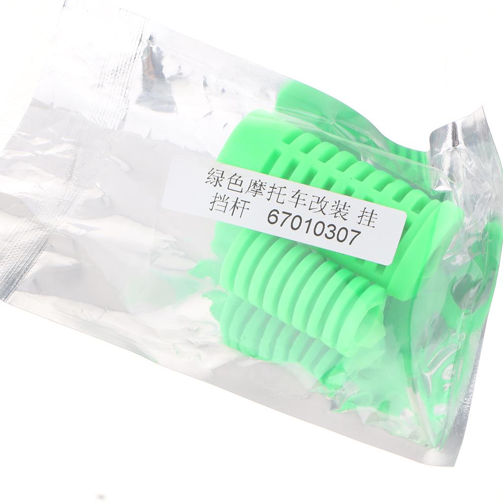 5xMotorcycle Gear Shift Shifter Lever Rod & Footrest Pedal Rubber Cover Green
