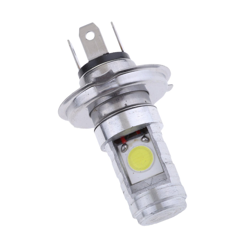 H4 COB LED 12W Ceramics Bulb Motorcycle Hi/Lo Beam Headlight Warning Lamp