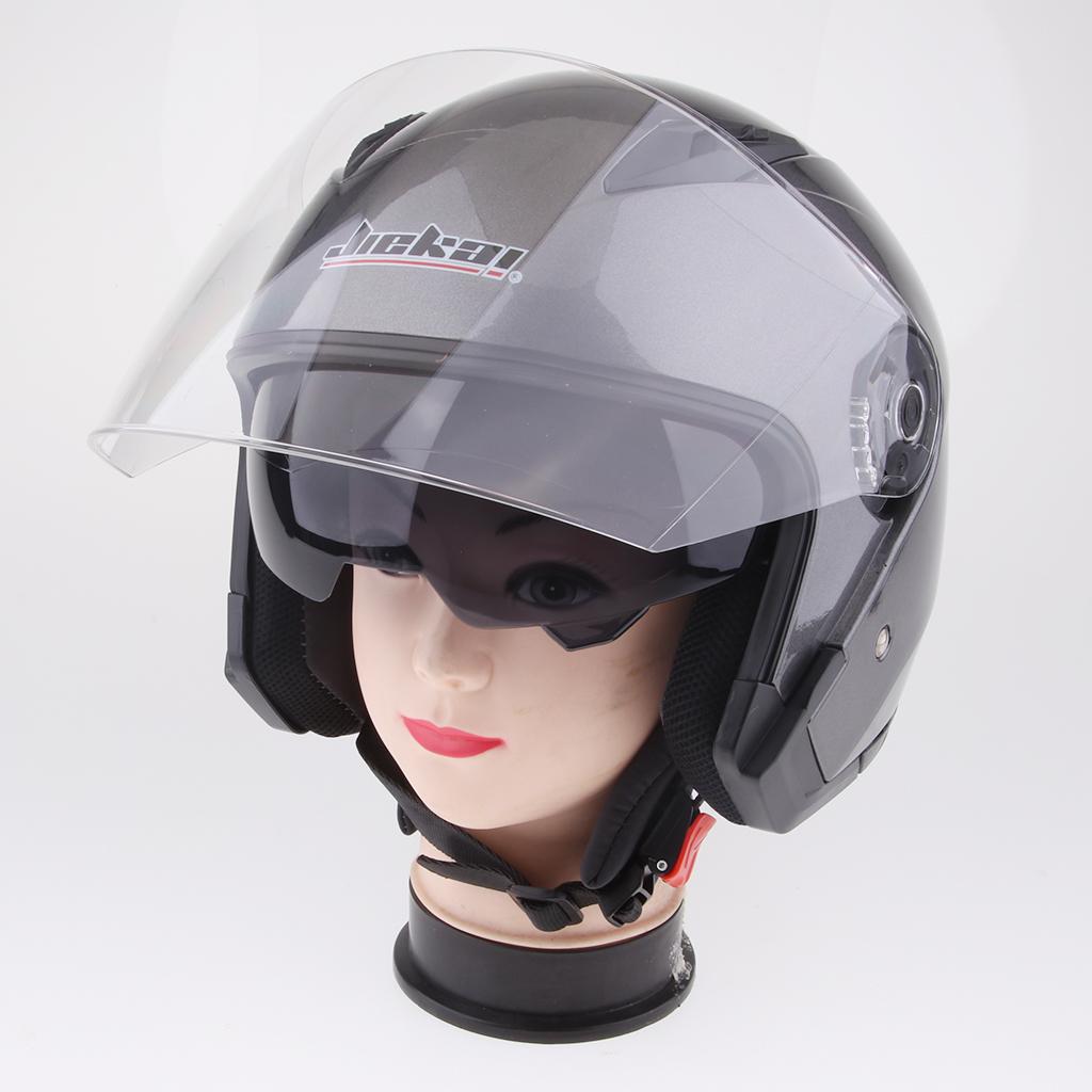 Motorcycle 3/4 Open Face Helmet for Full Face Shield Visor Grey L