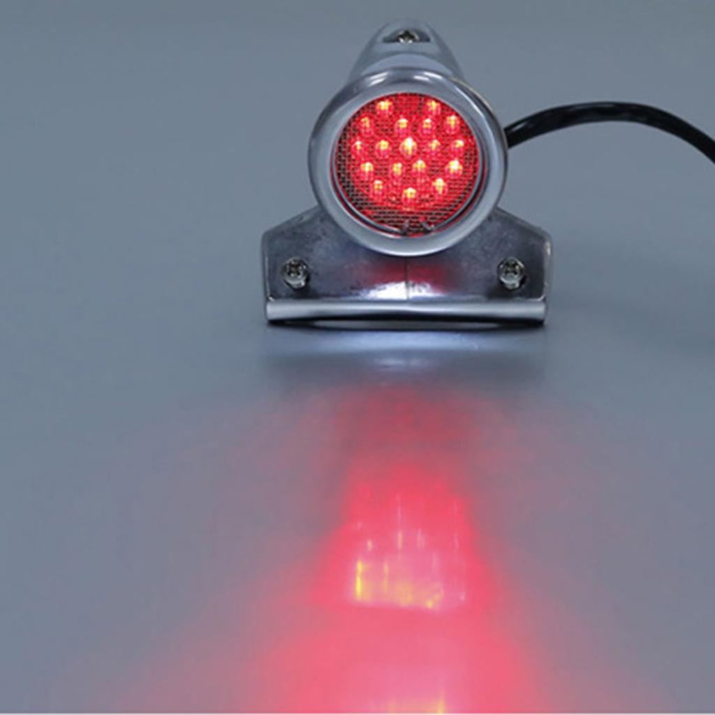12V Motorbike Grid LED Rear Taillight Taillamp Brake Light for Harley Black