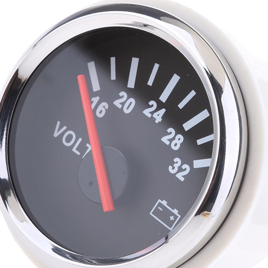 52mm 2 Waterproof Electric Marine Boat Voltmeter Gauge Meter 16-32V Type 2"