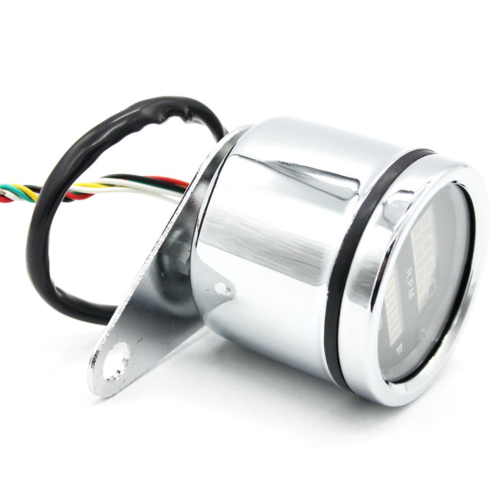 12V Motorcycle Tachometer RPM Fuel Level Gauge LED Indicator