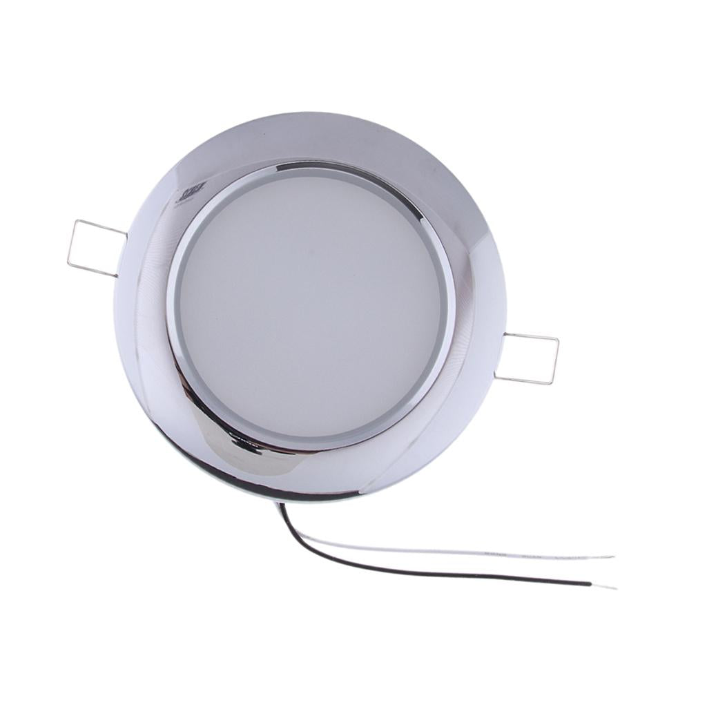 Chrome RV Boat Recessed Ceiling Light LED Panel Light DC 24V 4.5W Cool White