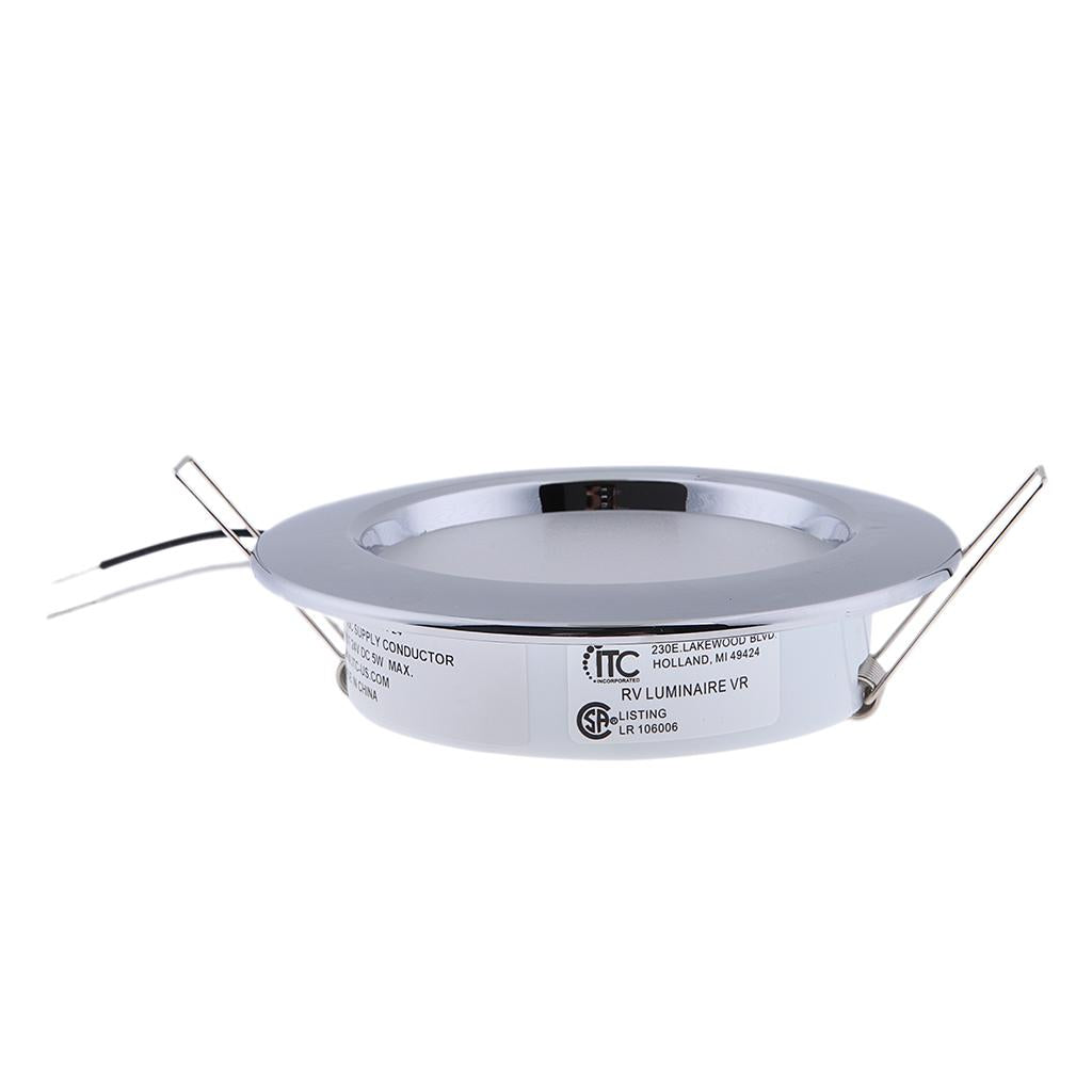 Chrome RV Boat Recessed Ceiling Light LED Panel Light DC 24V 4.5W Cool White