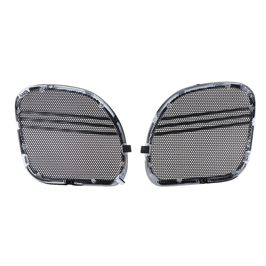 Silver Tri Line Speaker Grills Covers Accents for Harley Road Glide 2015-17