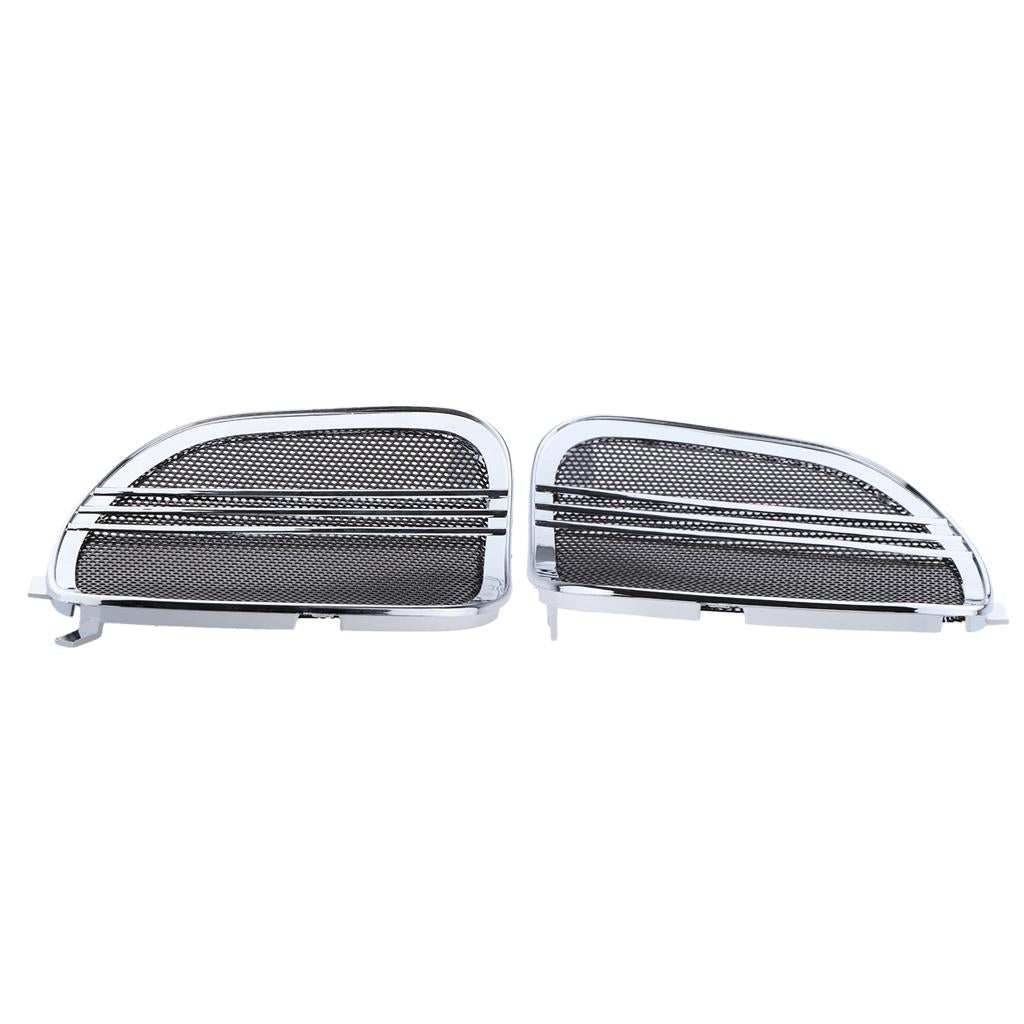 Silver Tri Line Speaker Grills Covers Accents for Harley Road Glide 2015-17