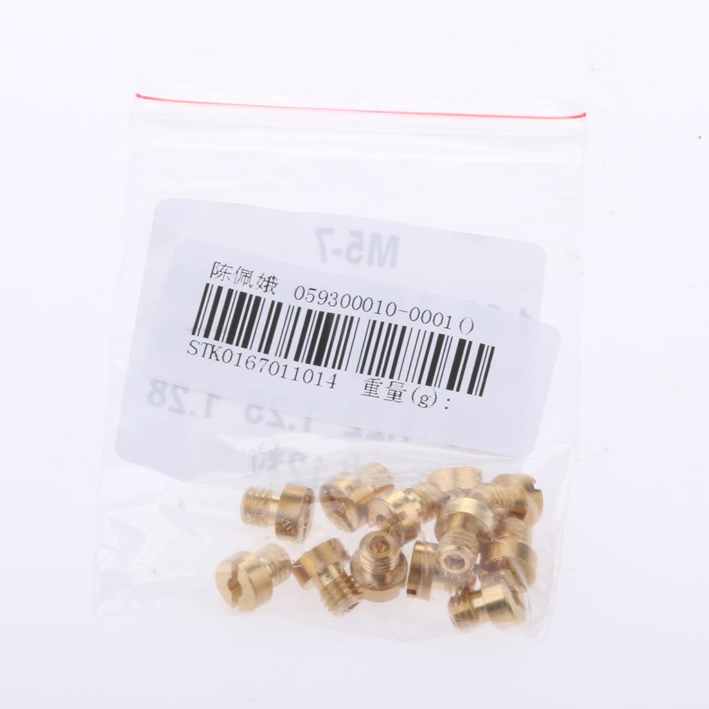 M5 Thread Motorcycle Main Jet Kit Carburetor 100-128 12 Size Injector Nozzle