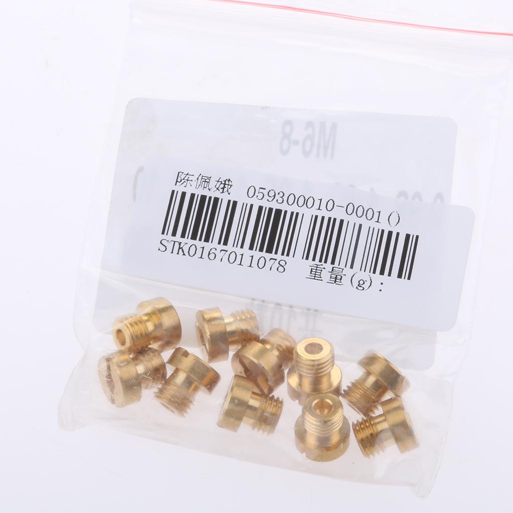 M6 Thread Motorcycle Main Jet Kit Carburetor 98-130 10 Size Injector Nozzle