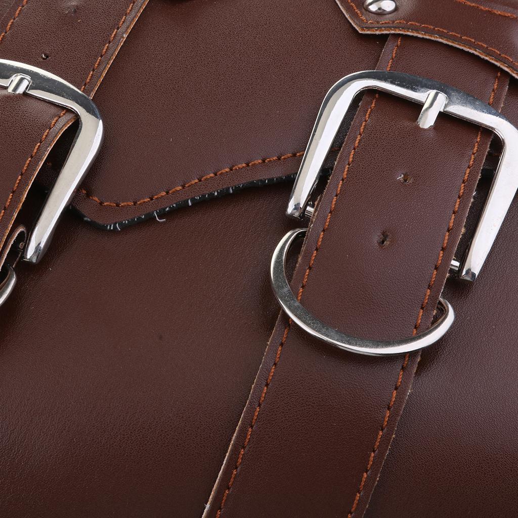 Universal Motorcycle Side Bag Saddle Bags Fork Tool Pouch Storage Luggage Brown