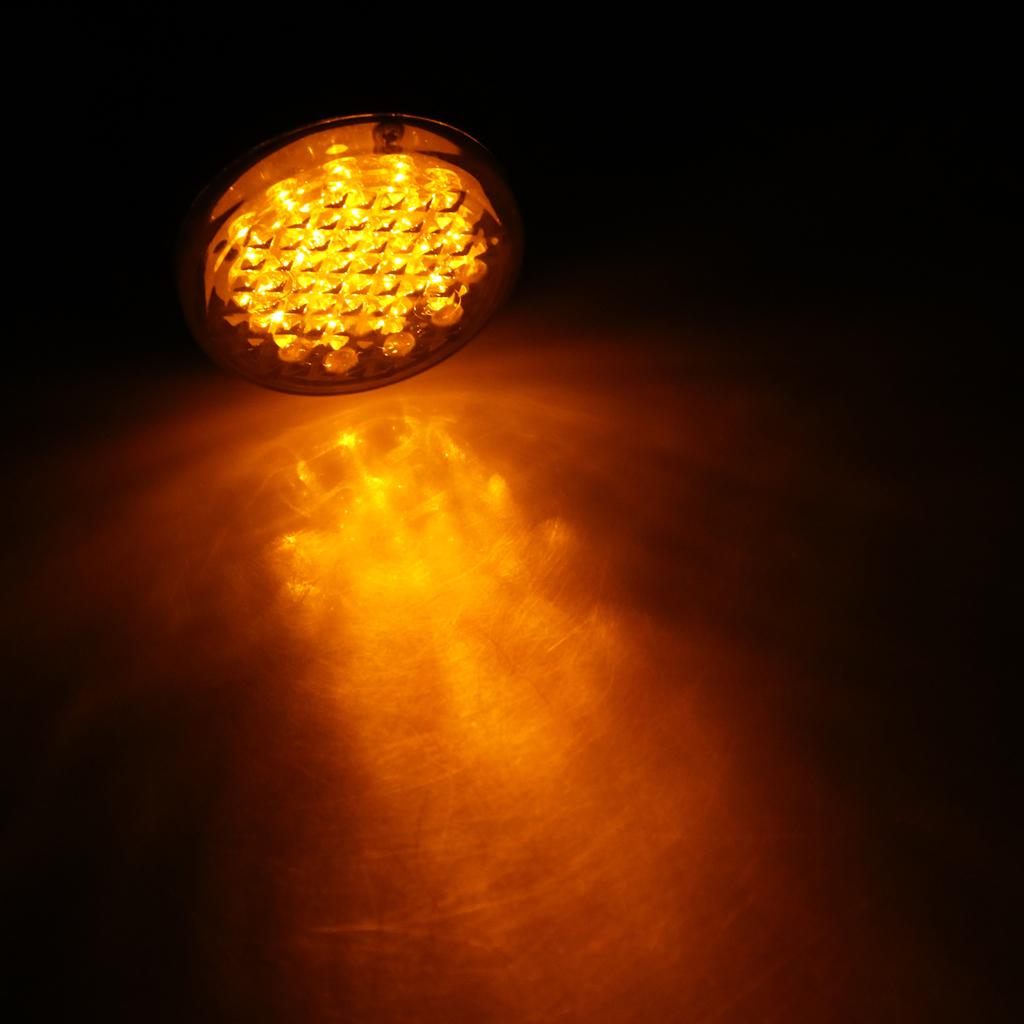 Universal 2pcs Round Turn Signal Amber LED Light Smoke Lens for Harley Softail