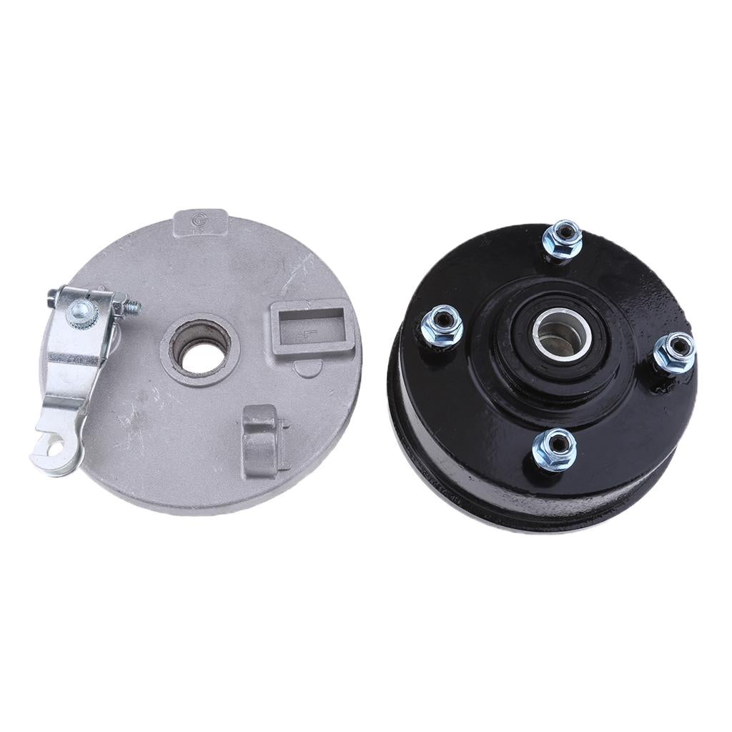4 Studs Drum Brake Housing Wheel Hub+Shoes 110cc 125cc ATV Quad 88mm Left